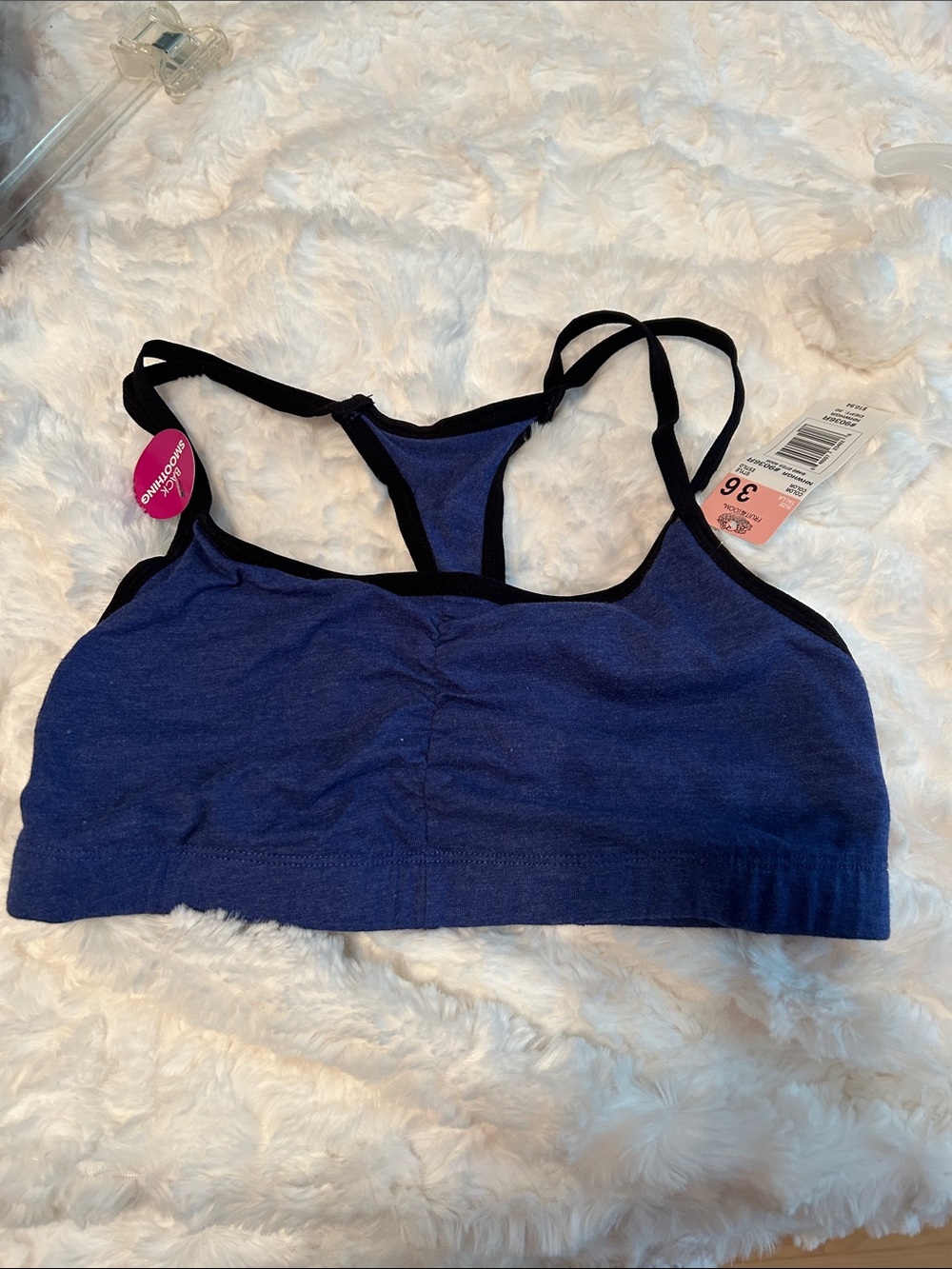 Fruit of the Loom Navy and Black Racerback Seamless Bralette